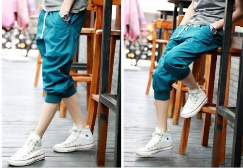 กางเกงผู้ชายลุค-sport-สีพื้นขาจั้มสามส่วน-แฟชั่นเกาหลี-มี4สี