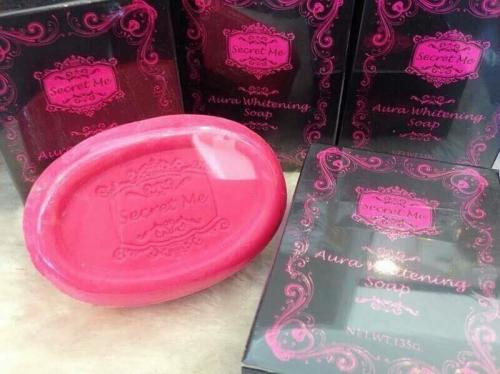 พร้อมส่ง-สบู่ฟอกผิวขาวออร่าทับทิมผสมโยเกิร์ต-ขนาด-135-กรัม-ร